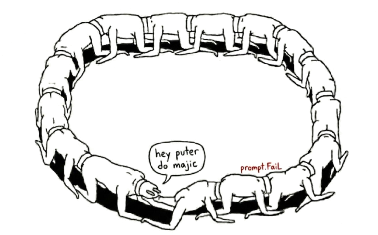 Ring of figures: hey puter do majic — prompt.Fail